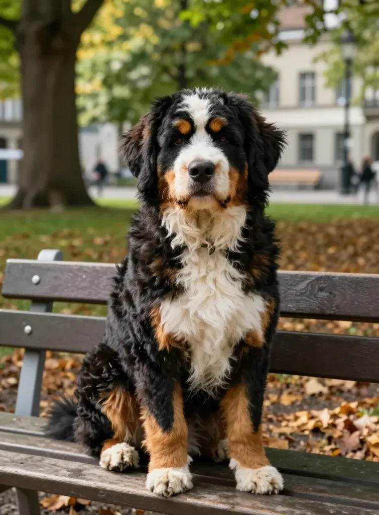 Bernedoodle — Bernese Mountain Dog × Poodle